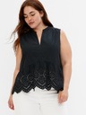 GAP Bavlněný peplum crop top s krajkou GAP