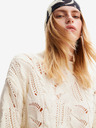 Desigual Krémový dámský svetr s příměsí vlny Desigual Milano