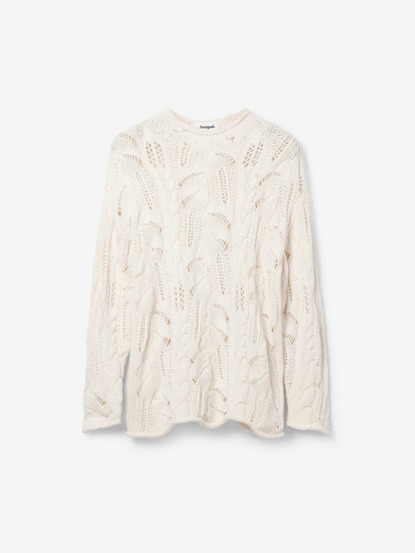 Desigual Krémový dámský svetr s příměsí vlny Desigual Milano