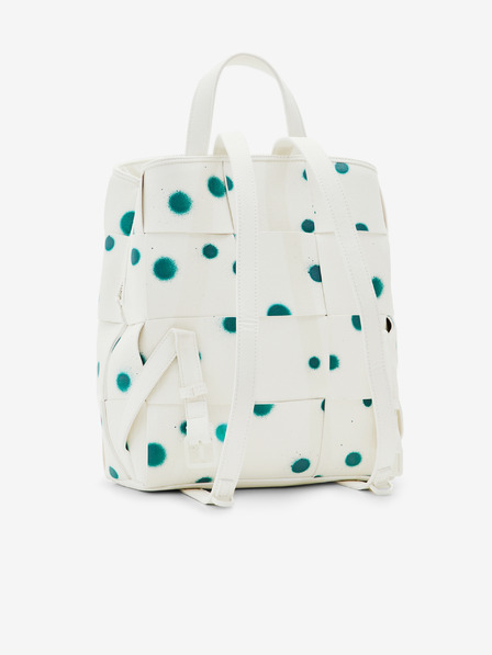 Desigual Zeleno-bílý dámský vzorovaný batoh Desigual New Splatter Sumy Mini