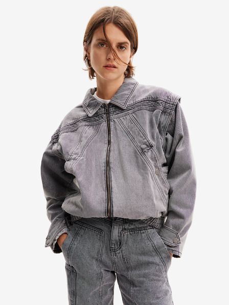 Desigual Světle šedá dámská džínová bunda Desigual Tae
