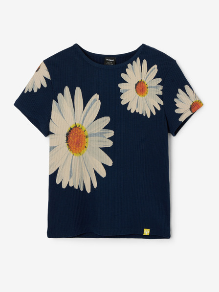 Desigual Tmavě modré holčičí květované tričko Desigual Danerys