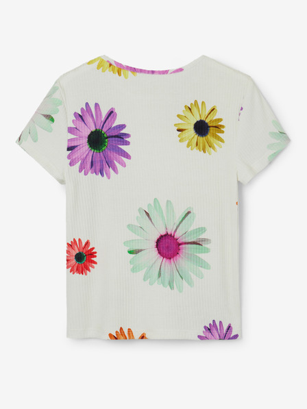 Desigual Bílé holčičí květované tričko Desigual Danerys