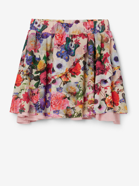 Desigual Růžovo-krémová holčičí květovaná sukně Desigual Bimba