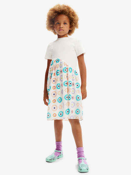 Desigual Bílé holčičí šaty Desigual Andy