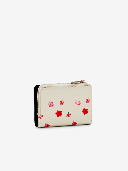 Desigual Krémová dámská květovaná peněženka Desigual Circa Emma Mini