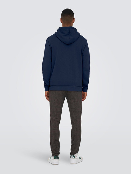 ONLY & SONS Tmavě modrá pánská basic mikina s kapucí ONLY & SONS Ceres