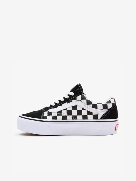 Vans Černo-bílé dámské vzorované kožené tenisky VANS UA Old Skool Platform