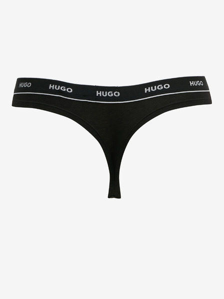 HUGO Sada tří dámských tang v bílé a černé barvě HUGO