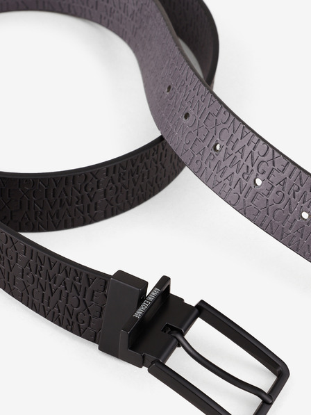 Armani Exchange Černý pánský kožený pásek Armani Exchange
