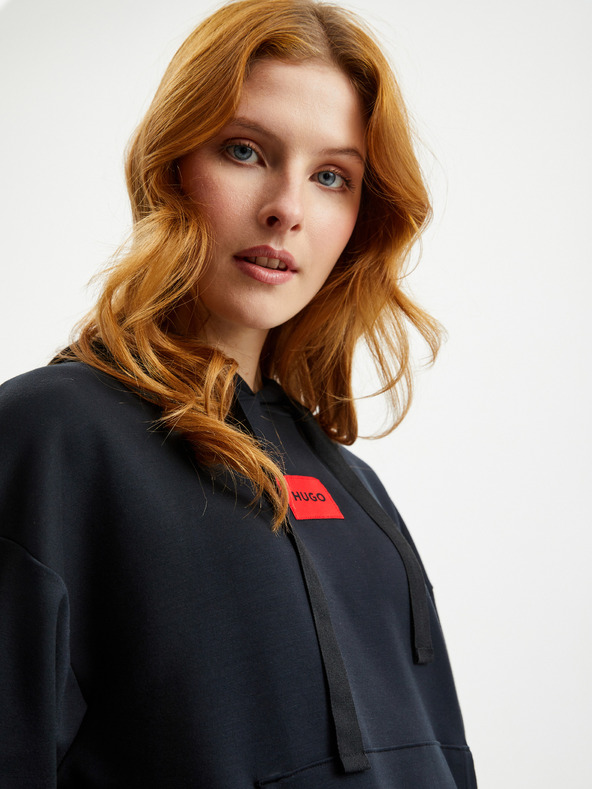 HUGO Černá dámská mikina s kapucí HUGO