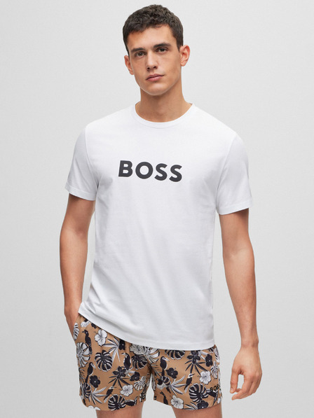 BOSS Bílé pánské tričko HUGO BOSS