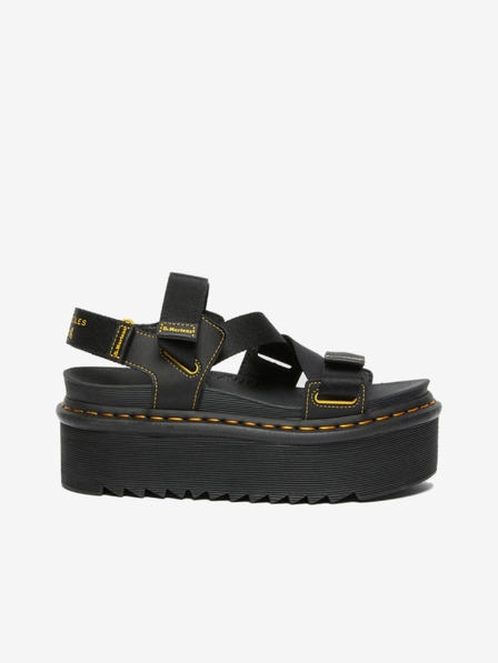 Dr. Martens Černé dámské kožené sandály na platformě Dr. Martens Kimber