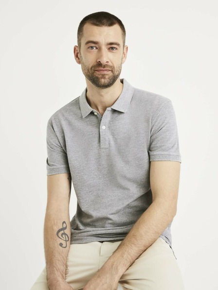 Celio Šedé pánské polo tričko Celio
