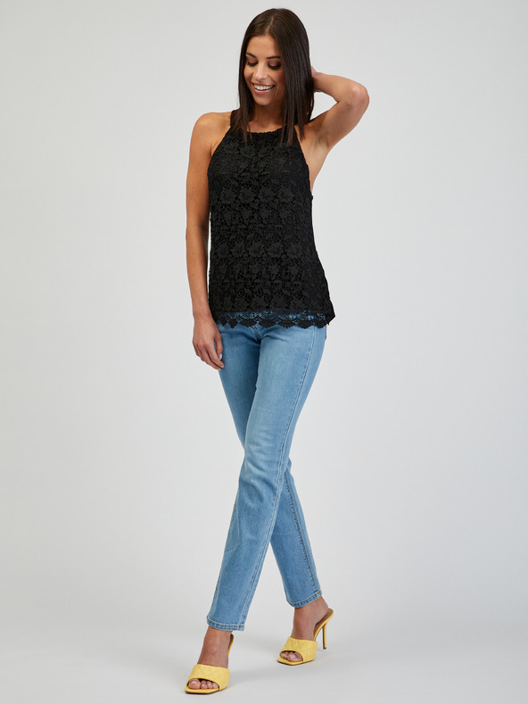 Orsay Černé dámské krajkové tílko ORSAY