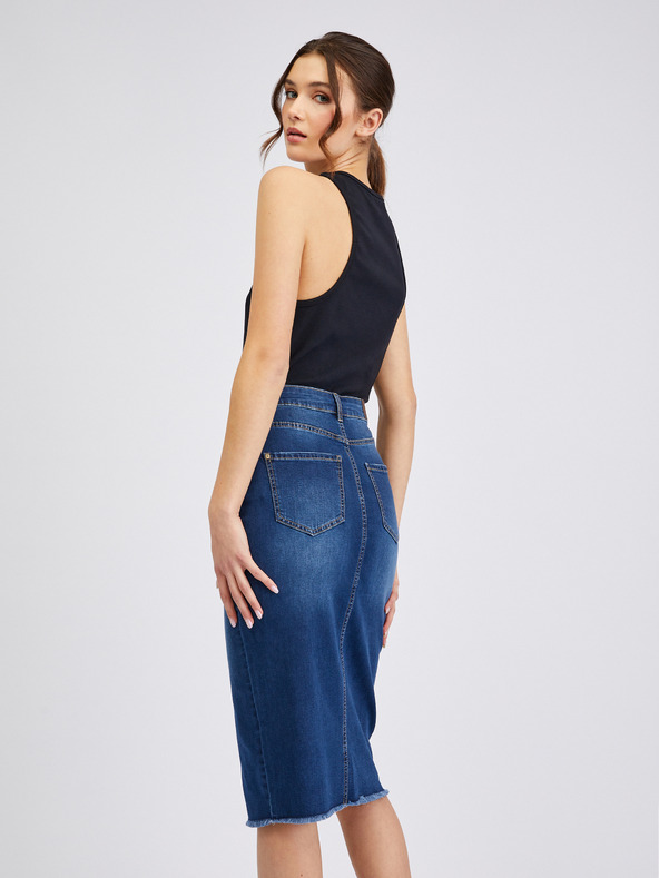 Orsay Modrá dámská džínová pouzdrová sukně ORSAY