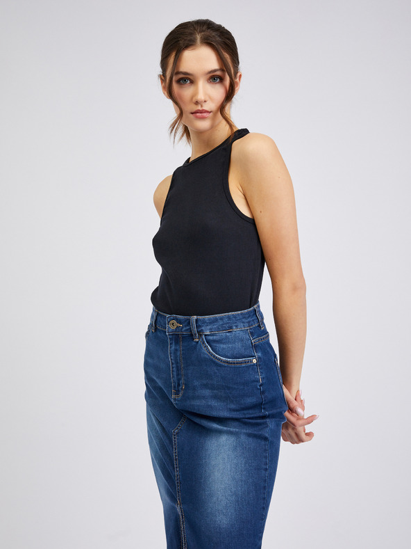 Orsay Modrá dámská džínová pouzdrová sukně ORSAY