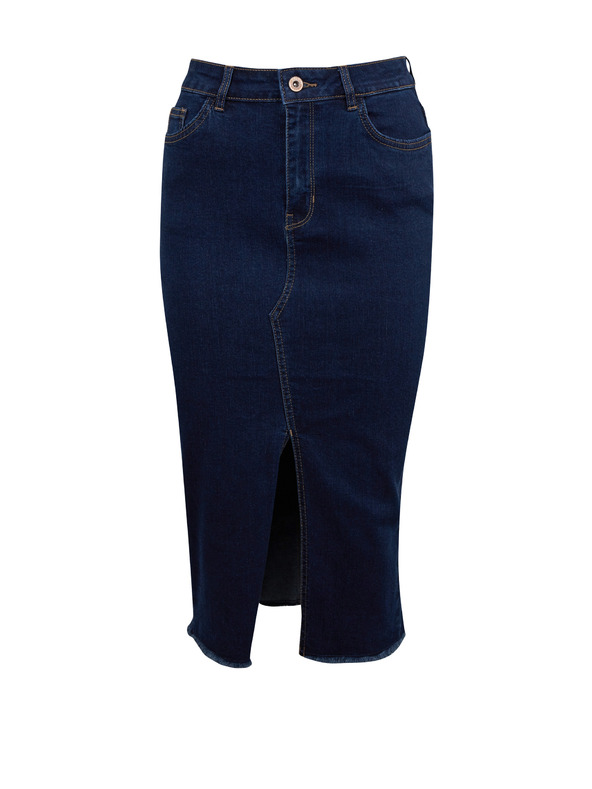 Orsay Tmavě modrá dámská džínová pouzdrová sukně ORSAY