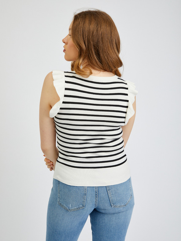 Orsay Černo-bílé dámské pruhované tričko ORSAY