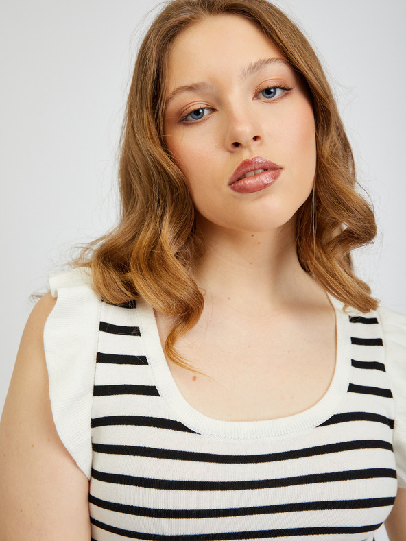 Orsay Černo-bílé dámské pruhované tričko ORSAY