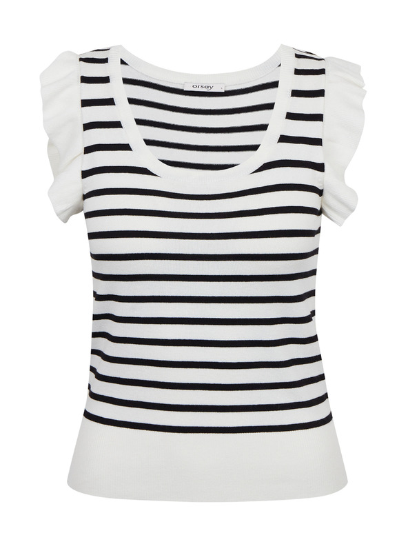 Orsay Černo-bílé dámské pruhované tričko ORSAY