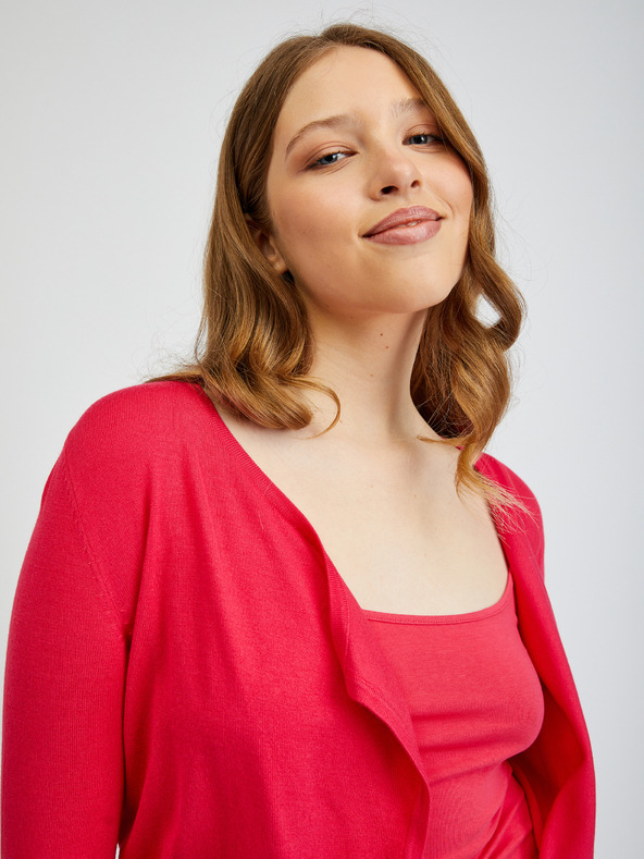 Orsay Tmavě růžový dámský cropped kardigan ORSAY