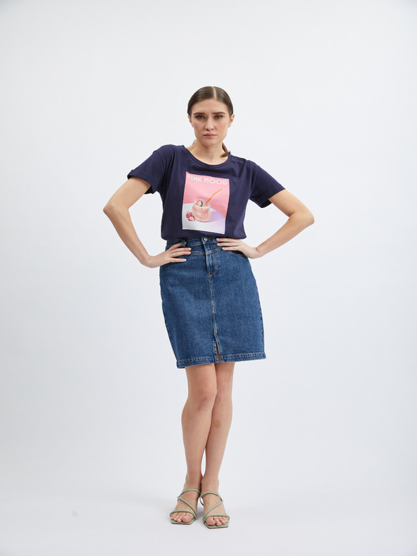 Orsay Modrá dámská džínová sukně ORSAY