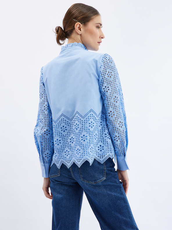 Orsay Světle modrá dámská halenka s ozdobnými detaily ORSAY