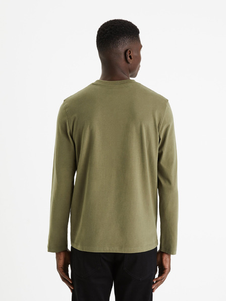 Celio Khaki pánské tričko Celio Cesolaceml