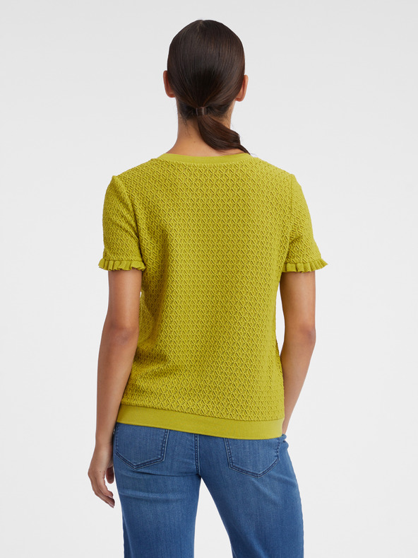 Orsay Zelené dámské vzorované úpletové tričko ORSAY