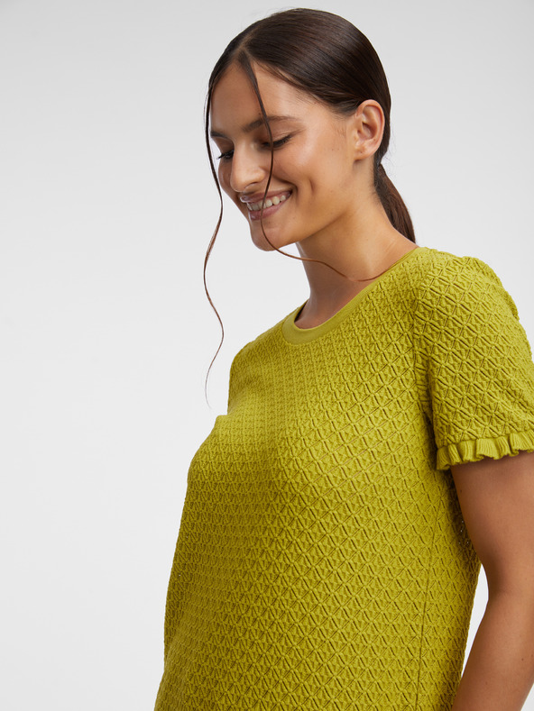 Orsay Zelené dámské vzorované úpletové tričko ORSAY