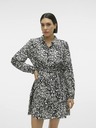 Vero Moda Bílo-černé dámské vzorované košilové šaty Vero Moda Debby