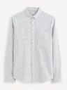 Celio Světle šedá pánská pruhovaná košile Celio Caoxfordy