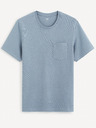 Celio Modré pánské basic tričko Celio Gepik