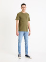 Celio Khaki pánské basic tričko Celio Gepik