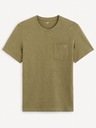 Celio Khaki pánské basic tričko Celio Gepik