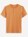 Celio Hnědé pánské basic tričko Celio Geley