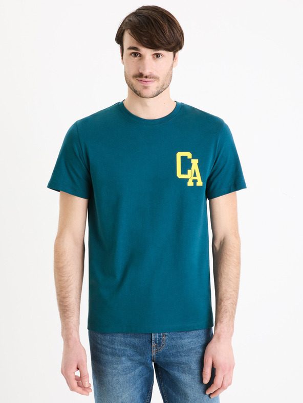 Celio Petrolejové pánské tričko Celio Gexflov