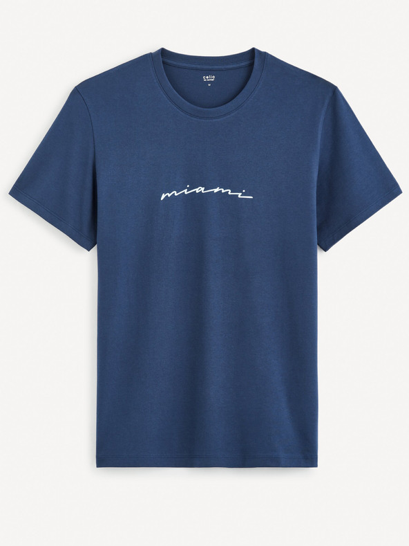 Celio Tmavě modré pánské tričko Celio Gexhand