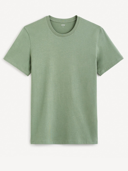 Celio Zelené pánské basic tričko Celio Tebase