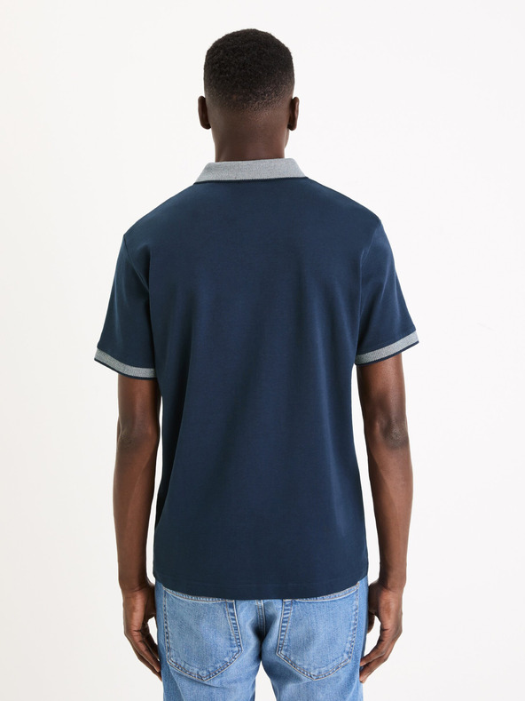 Celio Tmavě modré pánské basic polo tričko Celio Gesort