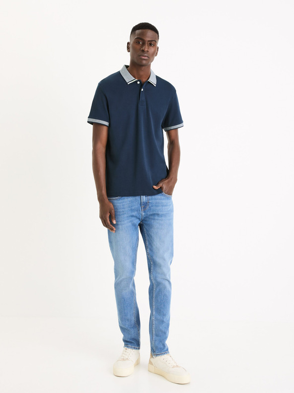 Celio Tmavě modré pánské basic polo tričko Celio Gesort