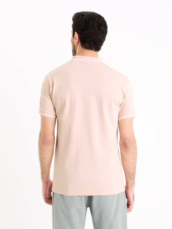 Celio Starorůžové pánské basic polo tričko Celio Decolrayeb