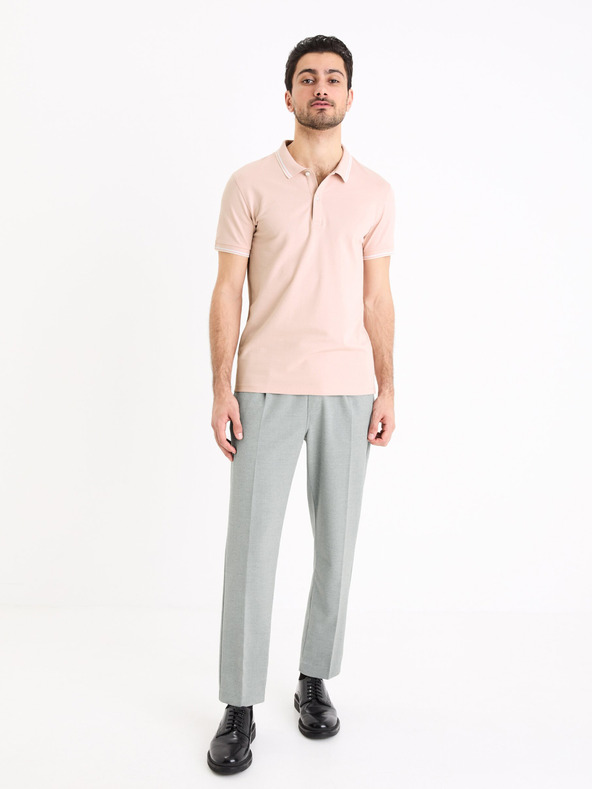 Celio Starorůžové pánské basic polo tričko Celio Decolrayeb