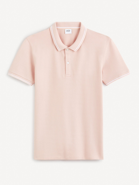 Celio Starorůžové pánské basic polo tričko Celio Decolrayeb