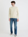Celio Krémový pánský basic svetr Celio Decotonv