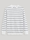 Celio Bílý pánský pruhovaný basic svetr Celio Decoton
