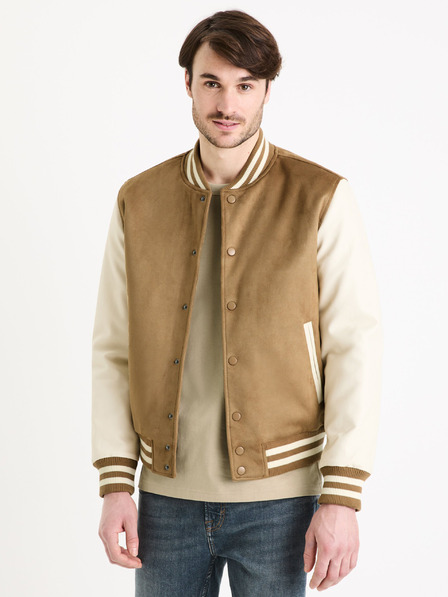 Celio Hnědý pánský bomber Celio Guvarsisu