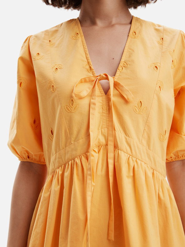 Desigual Oranžové dámské minišaty Desigual Lombard