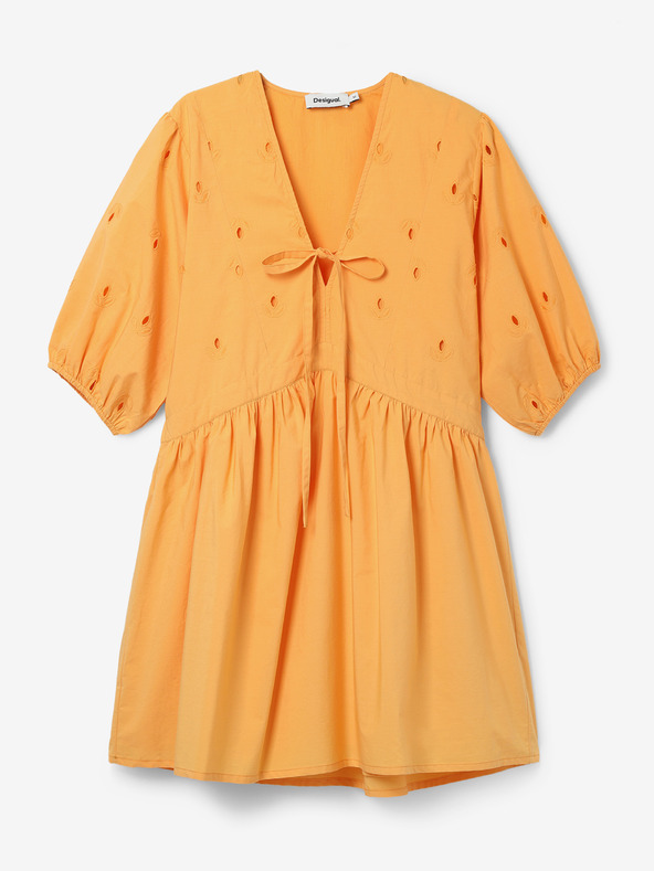 Desigual Oranžové dámské minišaty Desigual Lombard